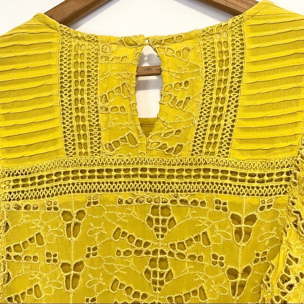 Anthropologie Yellow Clementine Blouse Womens US Size 2 - Picture 12 of 16